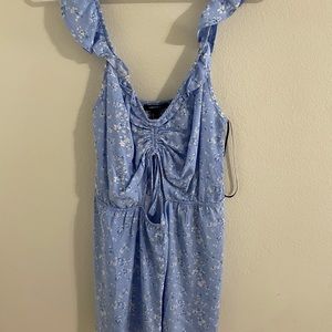 Forever 21 blue floral romper
